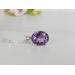 Purple Amethyst Oval Pendant in Sterling Silver