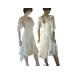 Off white asymmetrical tattered wedding dress. One of a kind, hand made, eco-friendly event and wedding dress.