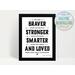 Winnie The Pooh Quote, You are Braver than you believe, A.A. Milne Quote For Nursery