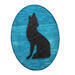 Hand Painted Wooden Howling Wolf Magnet