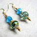 Aqua blue beaded earrings