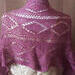 medium purple cashmere lace stole - crochet - back view