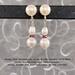 ​This is a lovely pair of pearl and rhodolite garnet earring jackets. They are made with cultured freshwater pearls and with faceted pink rhodolite rondelles and sterling silver beads. By MariesGems.