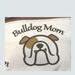 Bulldog Mom beverage sleeve adjustable and quilted with paw prints