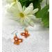 Orange butterfly earrings