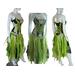 A black and lime green tattered dress with touches of white. A lace up back for a great fit. Features crochet on the bodice and is a fun event dress. One of a kind, hand made, eco-friendly bohemian style dress.