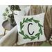 Personalized initial wreath throw pillow