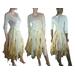 Cream white tan woodland style tattered asymmetrical wedding dress with veil. One of a kind, handmade, eco-friendly event and wedding dress.