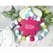 Spring Wood Bead Garland, Spring Decor, Tiered Tray Decor, Wooden Beads, Farmhouse Garland, Flower Tag with Tassel, Colorful Wood Bead Strands, Easter Spring Home Decor, Wood Beaded Garland with Tassel