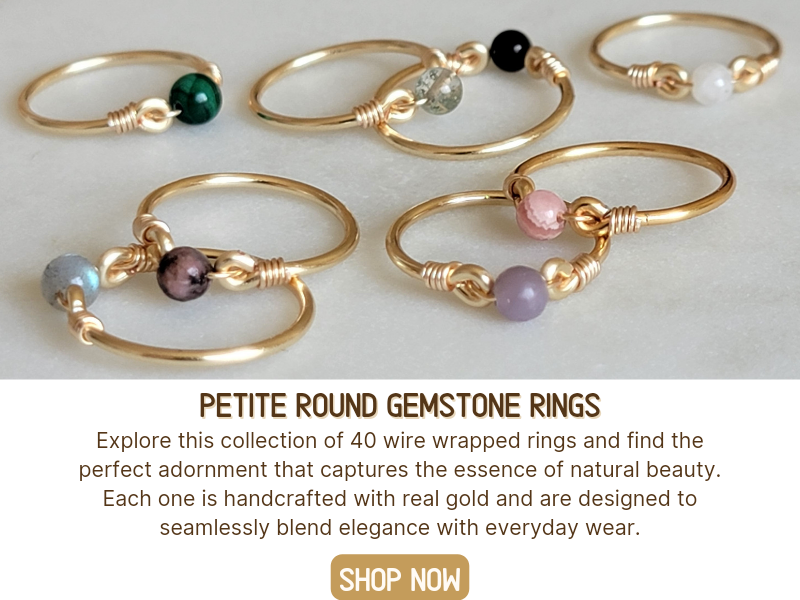 Petite Round Gemstone Ring Collection