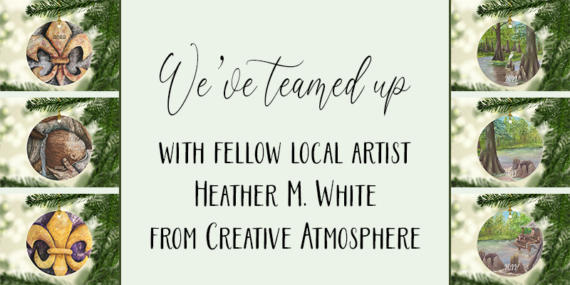 Shop designs by local artist Heather M. White with Creative Atmosphere