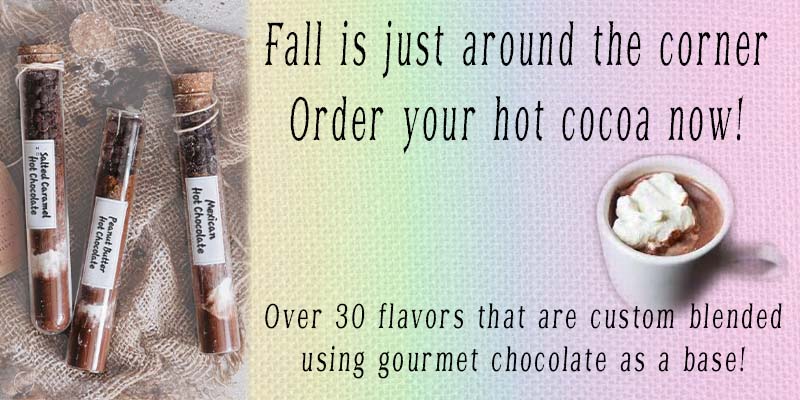 over 30 flavors of custom blended hot cocoa